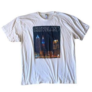 CLEVELAND city skyline picture graphic tee men’s t-shirt 2XL american apparel